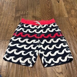 Gap kids swim trunks navy waves. Sz 6/7